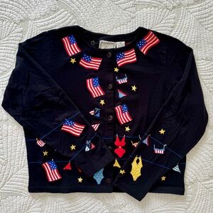 Michael Simon Patriotic Cardigan Size M